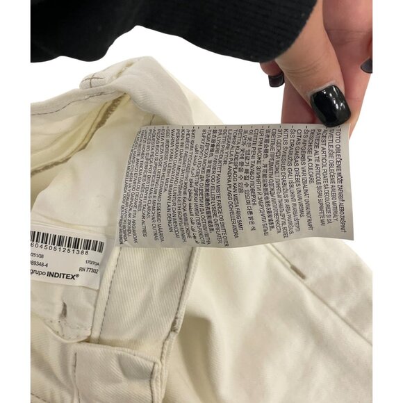 Zara Womens Jeans EU 38 US 6 Barrel-Leg White High-Waist Stretch 6045/051 NWT - Picture 6 of 16